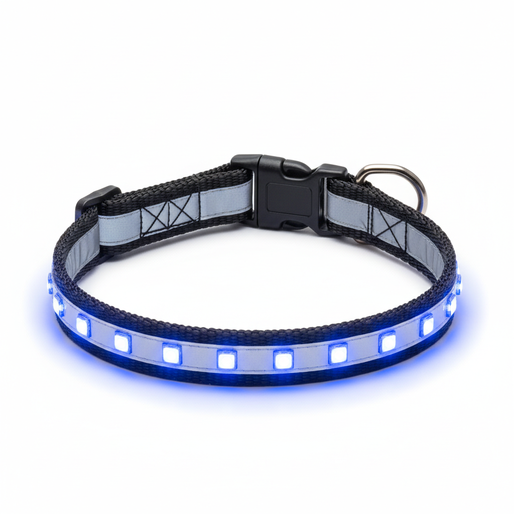 Reflective LED Dog Collar - View 1